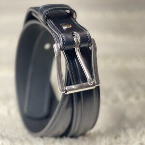 HANKS BELTS The Esquire Raised Black Men's Dress Belt Size 38 | 1.25"